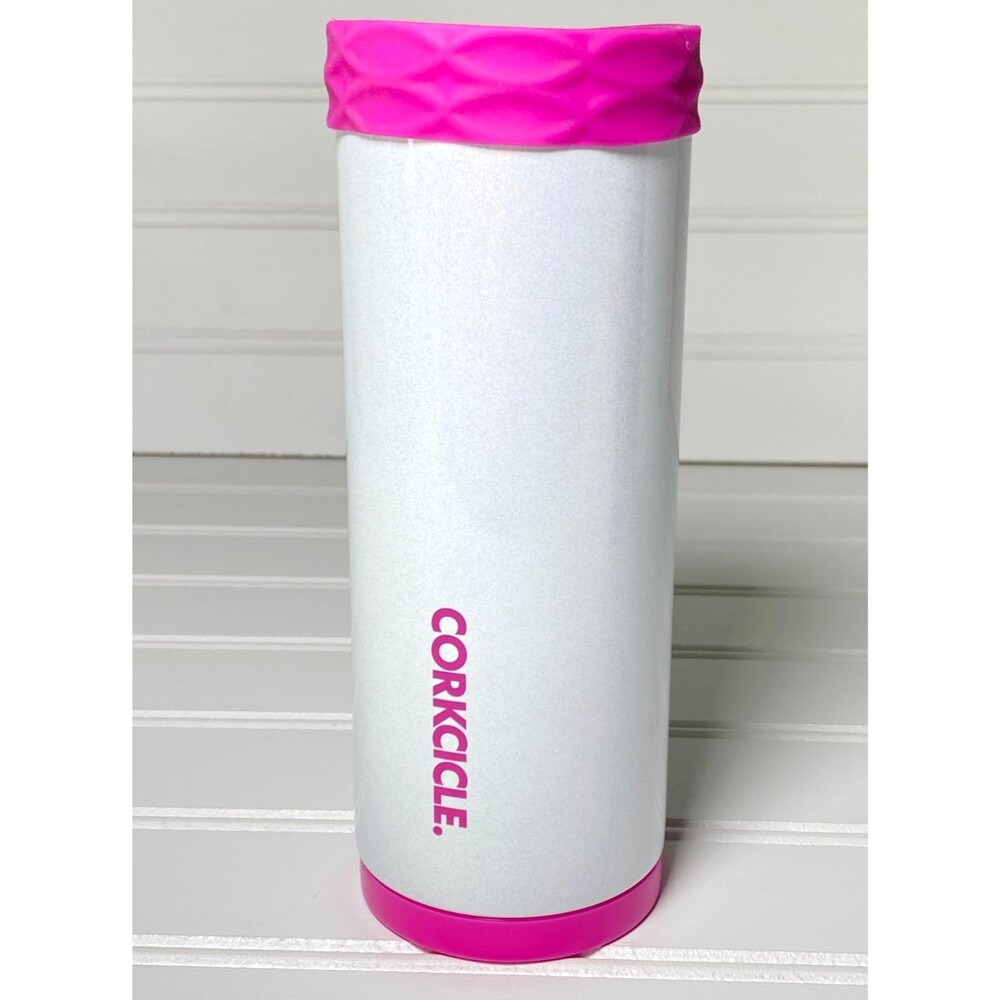 Corkcicle Slim Arctican 12oz Unicorn Magic Pink/White Sparkle Skinny Can Cooler